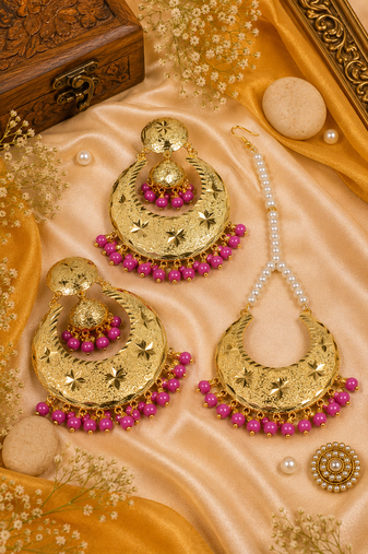 Heritage chandbali & tikka