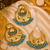Gold tone earrings & tikka