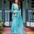 skyblue ready to wear saree with blouse