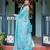 skyblue ready to wear saree with blouse