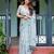 skyblue ready to wear saree with  blouse