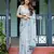 skyblue ready to wear saree with  blouse