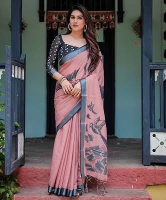pink  ready to wear saree with  blouse 1