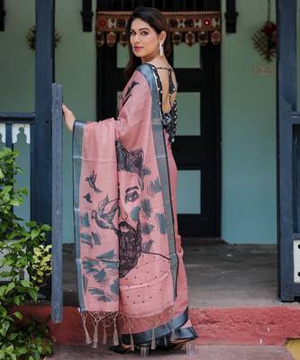 pink  ready to wear saree with  blouse 2