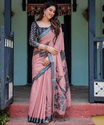 pink  ready to wear saree with  blouse 4