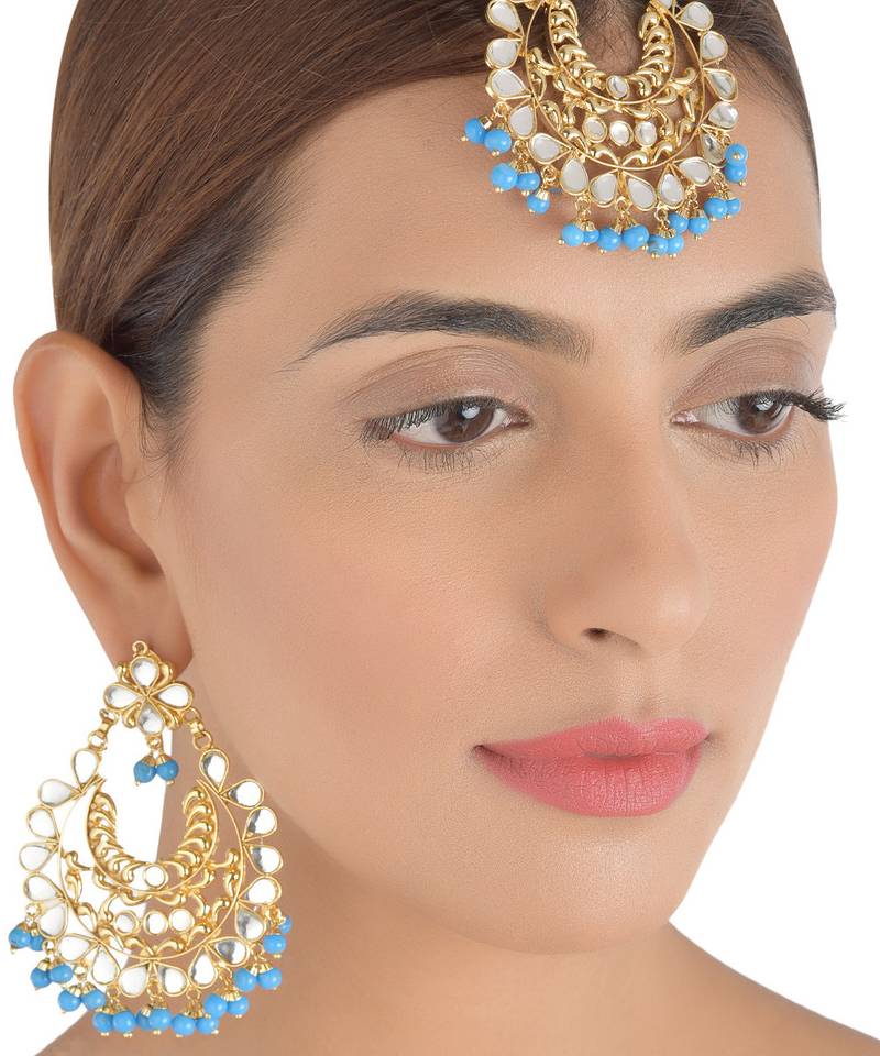 Traditional Kundan Dangler Earrings Set