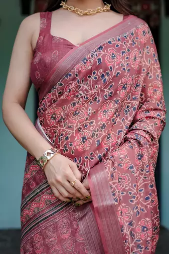 maroon  ready to wear saree with  blouse