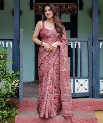 maroon  ready to wear saree with  blouse 4