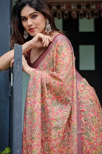 pink  ready to wear saree with  blouse
