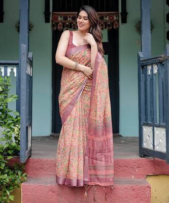 pink  ready to wear saree with  blouse 5