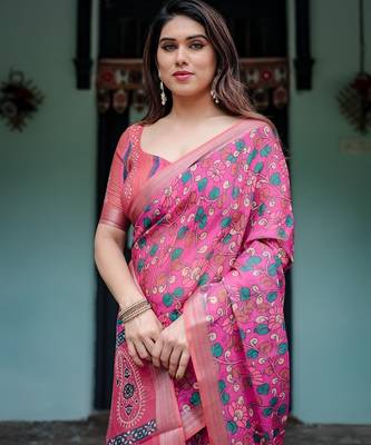 pink  ready to wear saree with  blouse 4