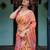 peach  ready to wear saree with  blouse