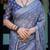 light blue  ready to wear saree with  blouse