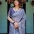 light blue  ready to wear saree with  blouse