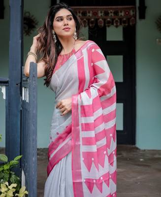 grey  ready to wear saree with  blouse 5