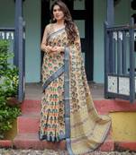 light yellow  ready to wear saree with  blouse