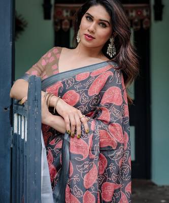 light black  ready to wear saree with  blouse 5