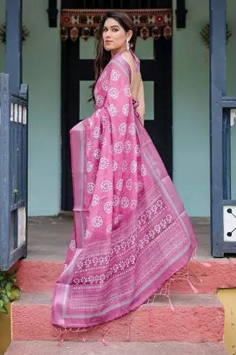 pink  ready to wear saree with  blouse