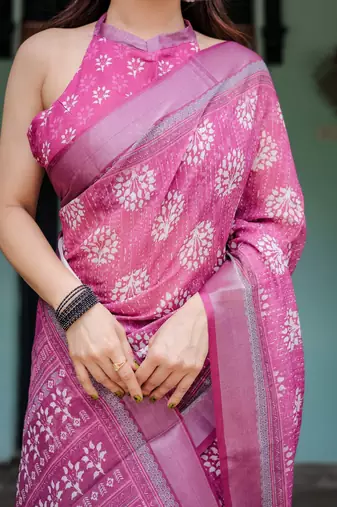 pink  ready to wear saree with  blouse