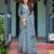 teal blue  ready to wear saree with  blouse