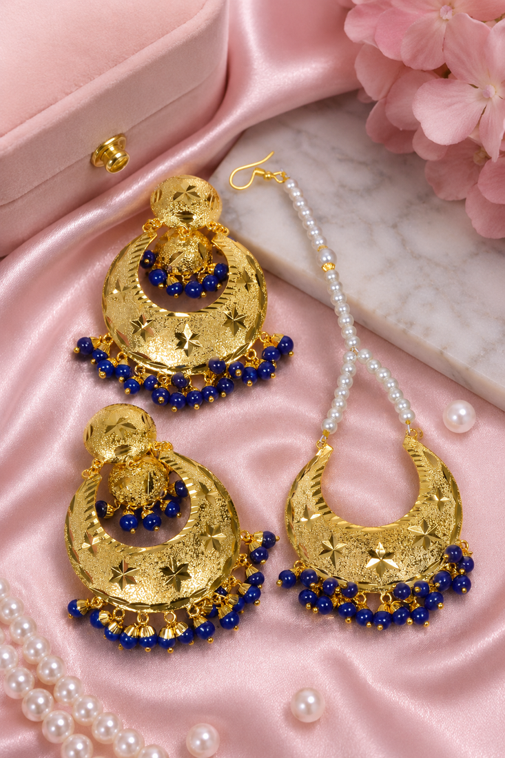 Royal punjabi earrings & tikka