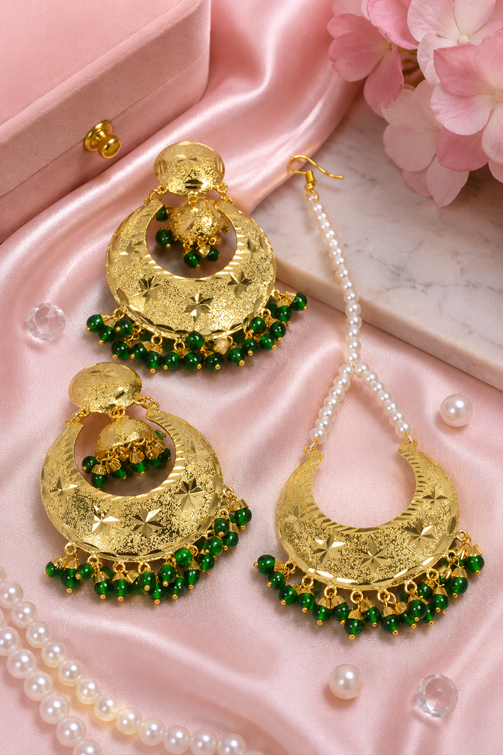 Gold plated chandbali set