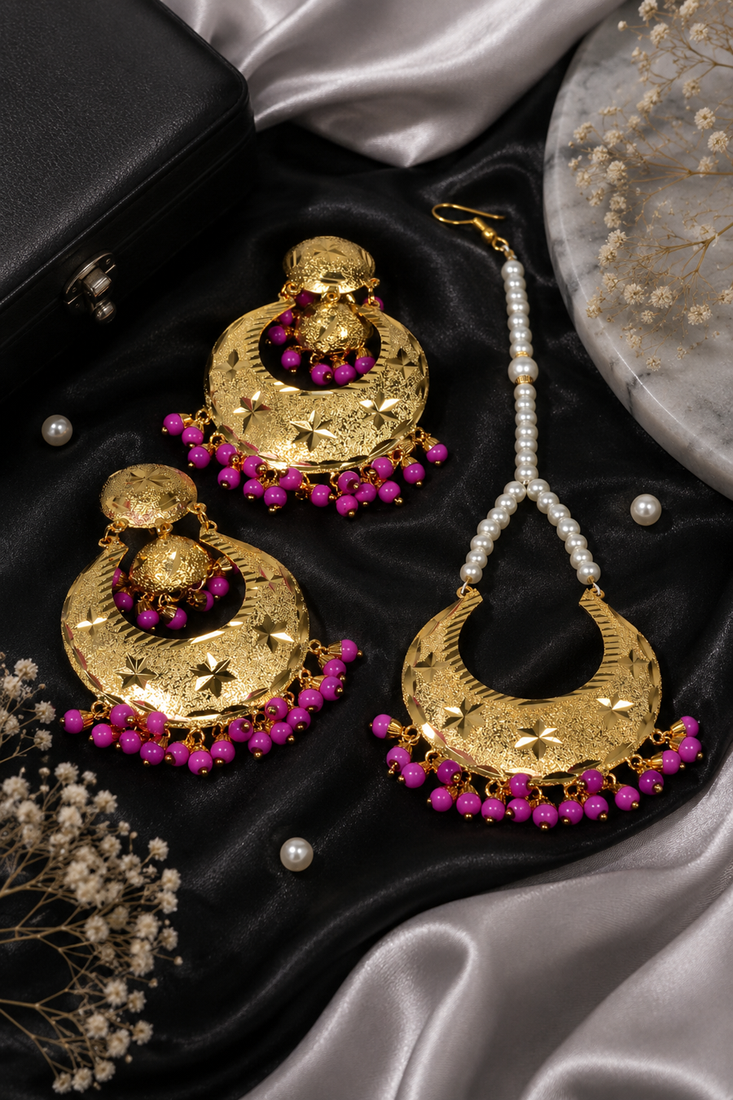 Heritage chandbali & tikka