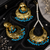 Gold tone earrings & tikka