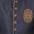 Navy blue hand embroidered jute sherwani for men