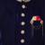 Navy blue hand embroidered velvet sherwani for men