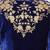Navy blue hand embroidered velvet sherwani for men