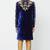 Navy blue hand embroidered velvet sherwani for men