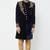 Navy blue hand embroidered velvet sherwani for men