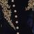 Navy blue hand embroidered velvet sherwani for men