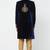 Navy blue hand embroidered velvet sherwani for men