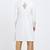 White hand embroidered art silk sherwani for men
