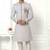 Grey hand embroidered teri rayon sherwani for men
