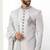 Grey hand embroidered teri rayon sherwani for men