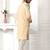 Dark fawn yellow hand embroidered teri rayon sherwani for men