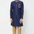 Navy blue hand embroidered art silk sherwani for men