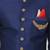 Navy blue hand embroidered art silk sherwani for men