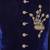 Navy blue hand embroidered velvet sherwani for men
