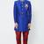 Royal blue hand embroidered art silk sherwani for men