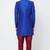 Royal blue hand embroidered art silk sherwani for men
