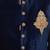 Navy blue hand embroidered velvet sherwani for men