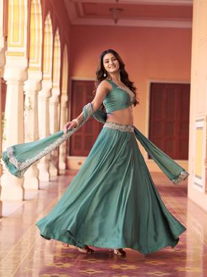Bridesmaid Special Rangoli Silk Sequence & Thread Work Lehenga Choli 4