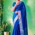 Traditional self print & heavy metallic zari border saree with blouse