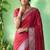 Traditional self print & heavy metallic zari border saree with blouse