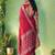 Traditional self print & heavy metallic zari border saree with blouse
