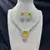 Stunning Citrine Yellow Crystal Necklace Earrings Set Radiant Emerald Cut Bridal Jewelry